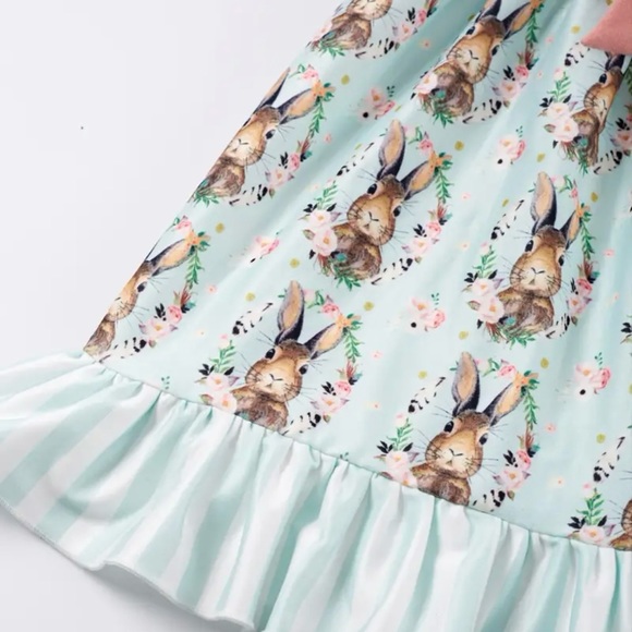 Girls Bunny Dress knee length super soft dress. NWT.         Sizes 1yr-5 - Picture 5 of 8